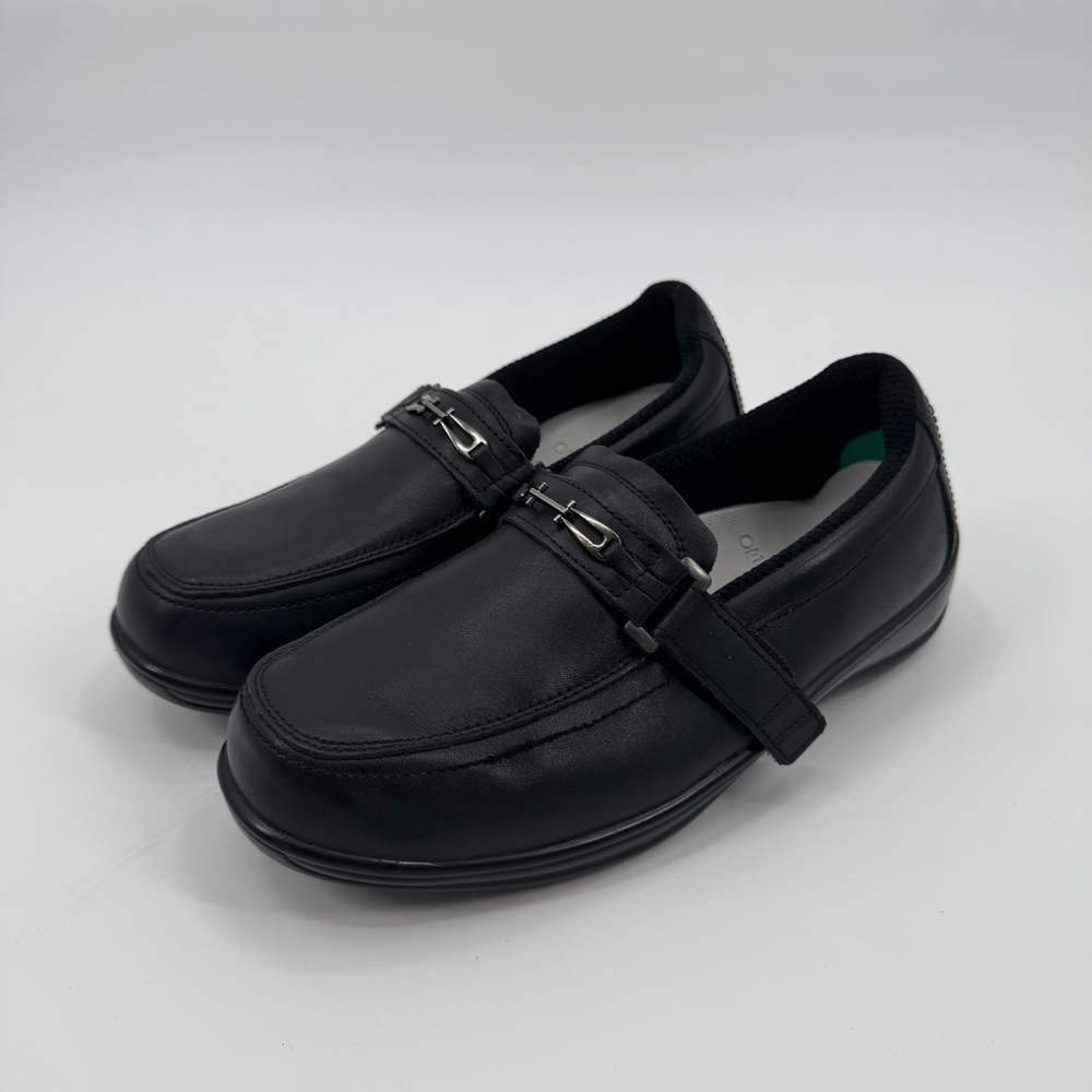 Orthofeet‎ Womens Black Orthopedic Secure Strap Loafers Size 9.5